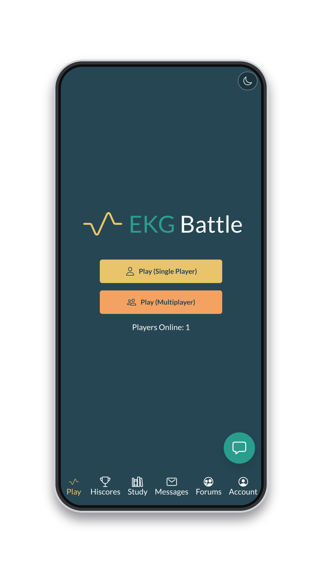 EKG Battle app — home screen